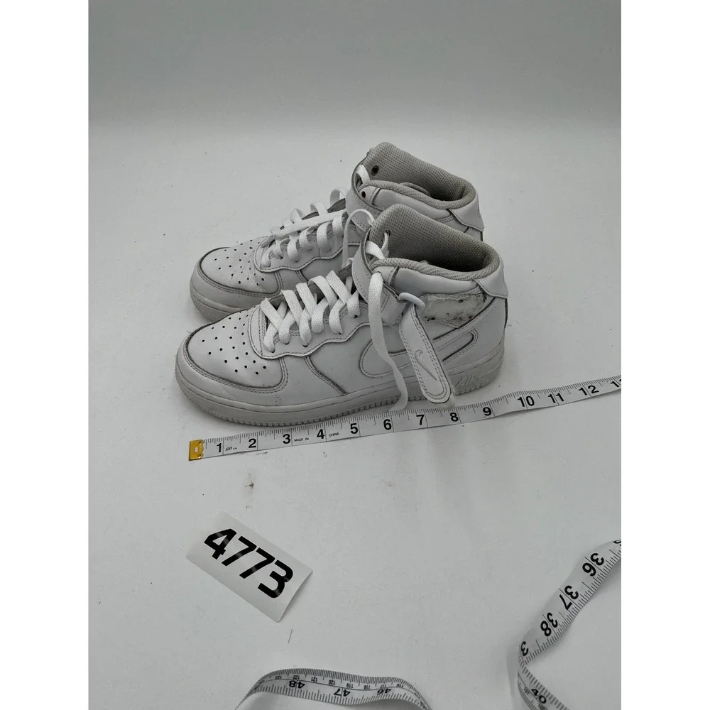 Nike Air Force 1 Mid LE Athletic Sneakers Youth Kids US 5Y White Leather Lace Up